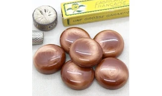 Bouton VINTAGE BRUN / par 6 / 33,5MM