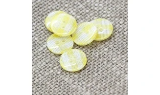6 boutons / 13MM / Jaune Vichy