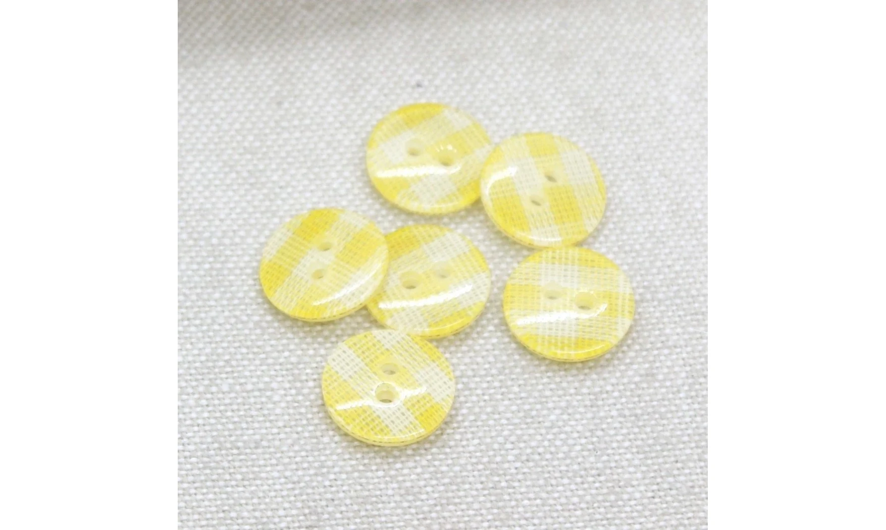 6 boutons / 13MM / Jaune Vichy