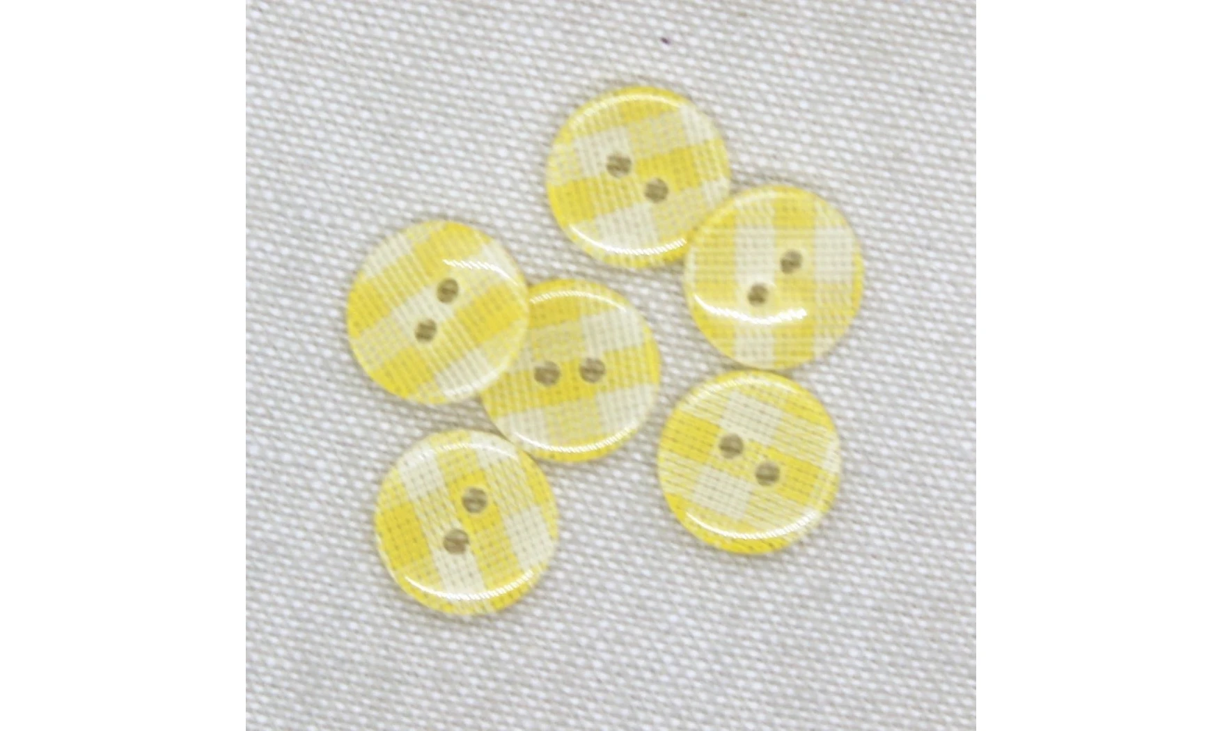 6 boutons / 13MM / Jaune Vichy