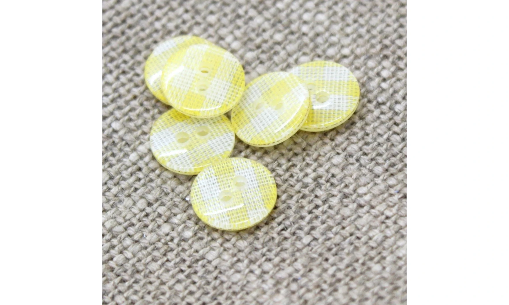 6 boutons / 13MM / Jaune Vichy