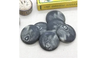 Bouton VINTAGE GRIS / par 6 / 30,5MM