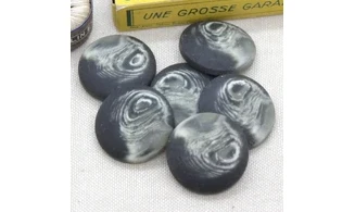 Bouton VINTAGE GRIS / par 6 / 27,5MM