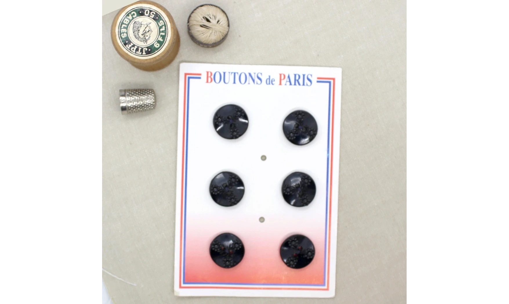 Carte à boutons - Boutons Noirs