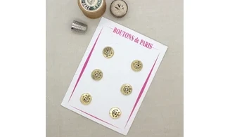 Carte à boutons - Boutons Métal doré