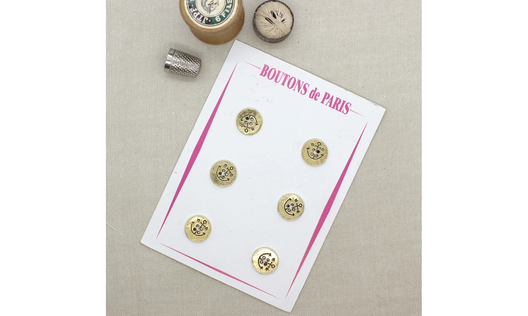 Carte à boutons - Boutons Métal doré