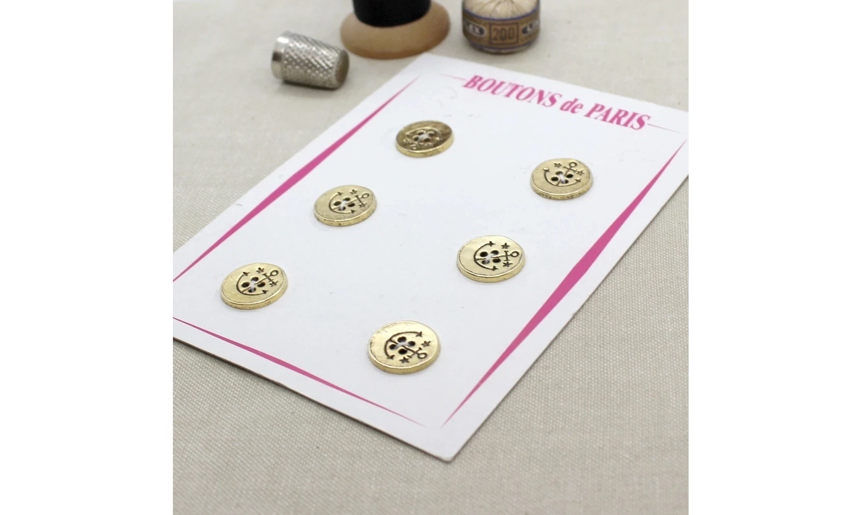 Carte à boutons - Boutons Métal doré