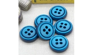 6 boutons / 21MM / Bleu vif
