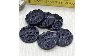 6 boutons / 27MM / Noir