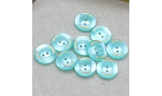 10 boutons / 12MM / Bleu Vert