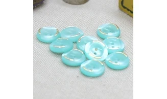 10 boutons / 12MM / Bleu Vert