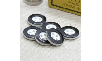 6 boutons / 15MM / Noir et blanc
