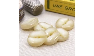 6 boutons / 18MM / Ivoire