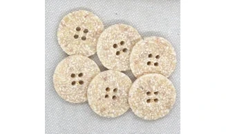 6 boutons / 22MM / Beige "Liège"