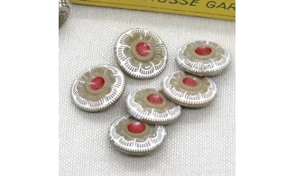 6 boutons / 18MM / Verre Brun