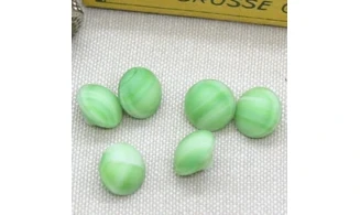 6 boutons / 11MM / Verre Vert