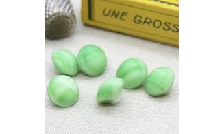 6 boutons / 11MM / Verre Vert