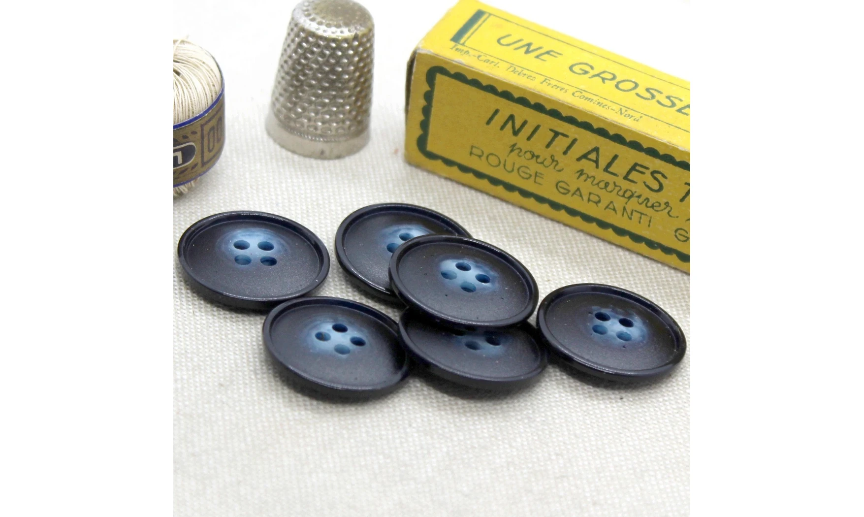 6 boutons / 22MM / Bleu