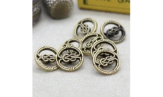 8 boutons / 12,5MM / Doré "Ficelle"