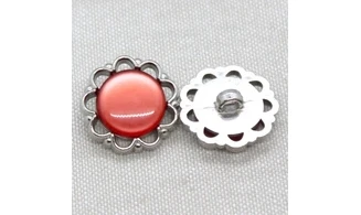 6 boutons / 22MM / Rouge "Fleur"
