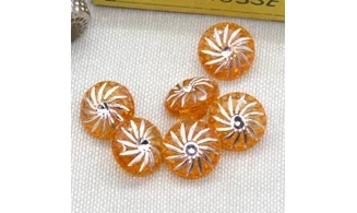 6 boutons / 13MM / Orange "Stella"