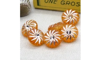 6 boutons / 13MM / Orange "Stella"