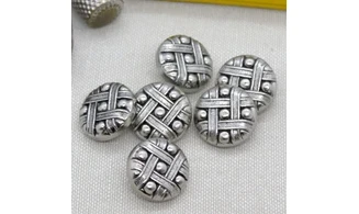 6 boutons / 18MM / Argenté