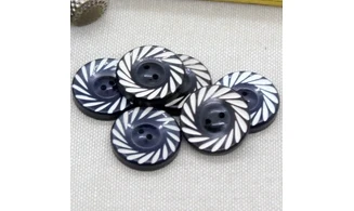 6 boutons / 20MM / Noir