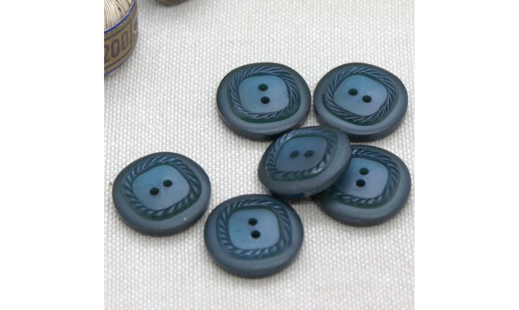 6 boutons / 18MM / Bleu
