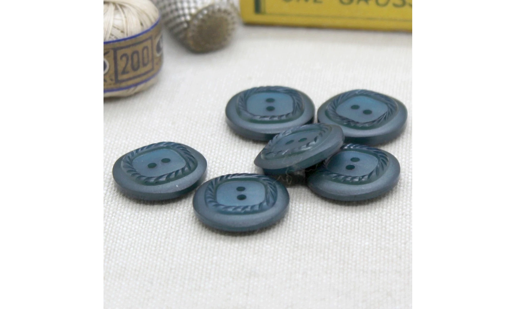 6 boutons / 18MM / Bleu