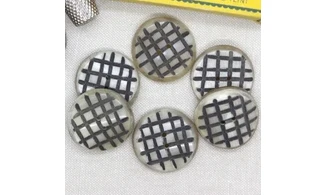 6 boutons / 30MM / Quadrillage