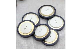 6 boutons / 26MM / Blanc et Bleu