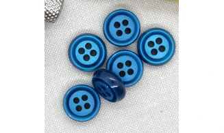 6 boutons / 17MM / Bleu vif
