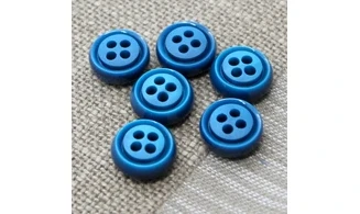 6 boutons / 17MM / Bleu vif