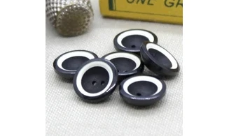 6 boutons / 14MM / Bleu et Blanc