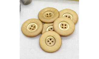 6 boutons / 27MM / Jaune moutarde