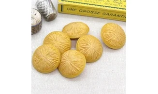 6 boutons / 27MM / Jaune moutarde
