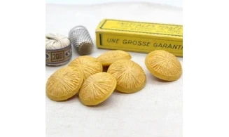 6 boutons / 27MM / Jaune moutarde