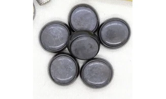 6 boutons / 29MM / Noir et gris "Ovale"