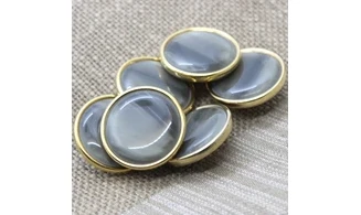 6 boutons / 27,5MM/ cabochon Vert, or