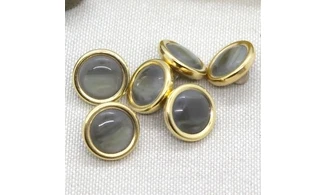 6 boutons / 15MM / Vert et doré