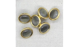 6 boutons / 15MM / Vert et doré