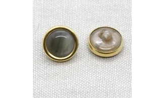 6 boutons / 15MM / Vert et doré