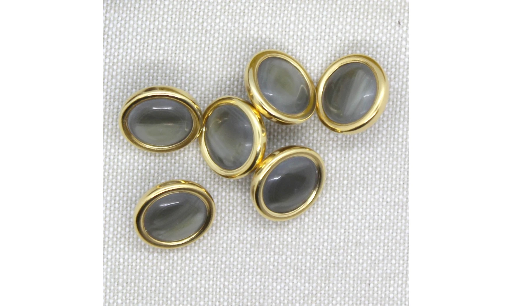 6 boutons / 15MM / Vert et doré