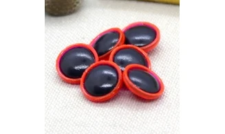 6 boutons / 12MM / Rouge et noir
