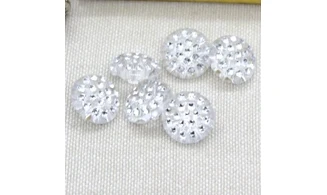 6 boutons / 12MM / Transparent à pois