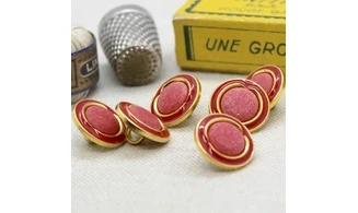 6 boutons / 15MM / Rouge et Or