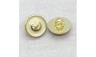6 boutons / 15MM / Beige et centre doré