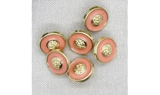 Boutons VINTAGE / 15MM / Rose et doré