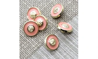 Boutons VINTAGE / 15MM / Rose et doré